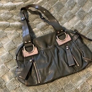 B. Makowsky Green Leather Women's Bag